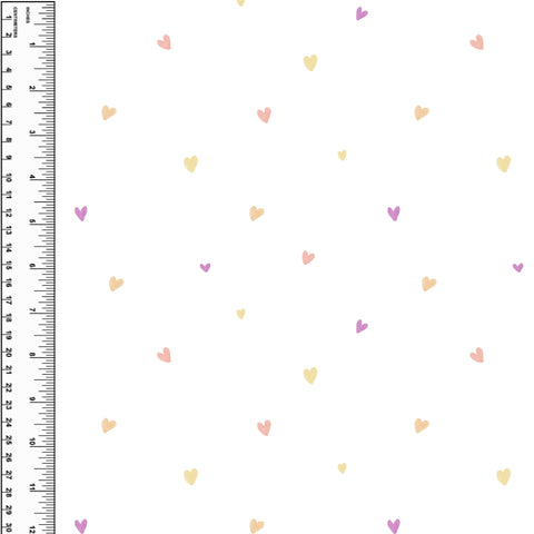 PREORDER Sparse Fuchsia Hearts on White