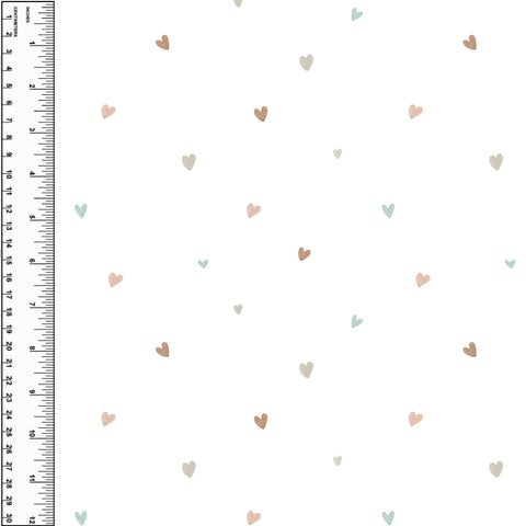 PREORDER Sparse Pastel Hearts on White