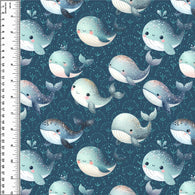 Speckled Whales Brushed Microfiber Toweling