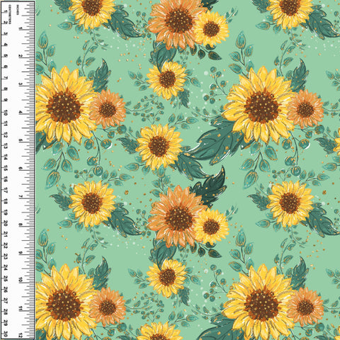 PREORDER Sunflower Glitter on Green