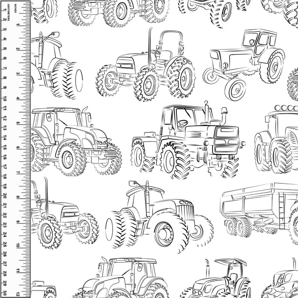 **NEW** PREORDER Tractor Sketch on White