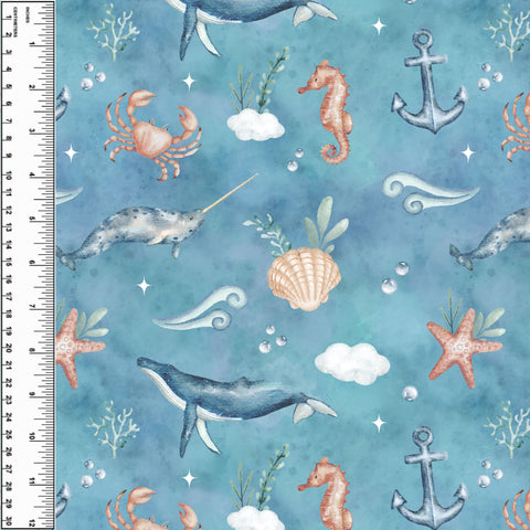 PREORDER Underwater Creatures Watercolour Blue
