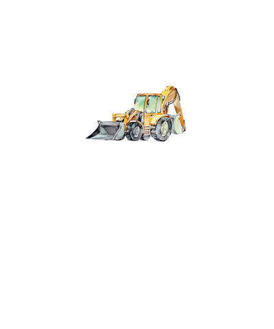Painted Backhoe Loader Cotton Spandex Panel Child