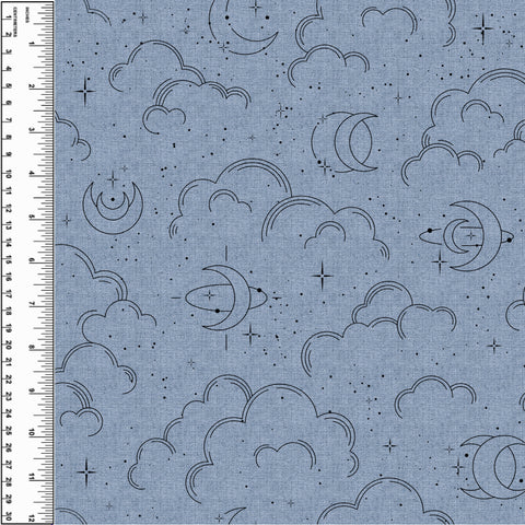 PREORDER Cloud Moon Line Art Prairie Blue