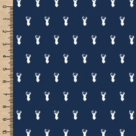 Deer on Blue Bamboo French Terry