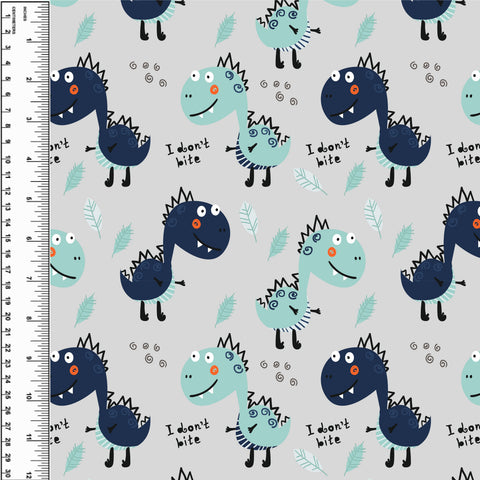 PREORDER Don't Bite Dinosaurs Grey