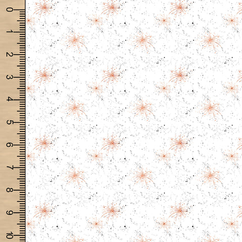 Fireworks White Woven Cotton Small Scale