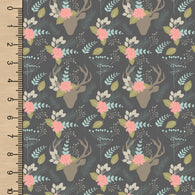 PREORDER Floral Deer on Grey