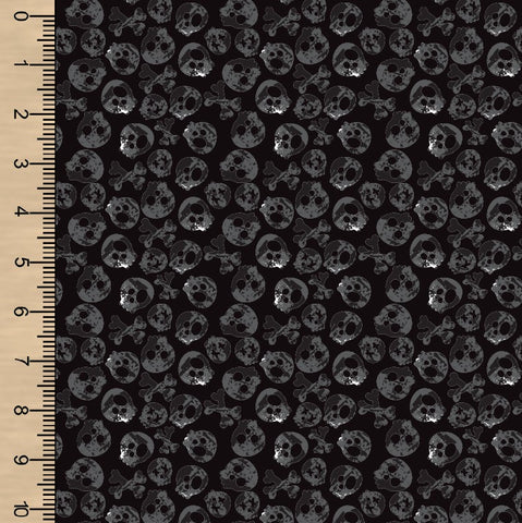 Grunge Skulls Grey SS Woven Cotton