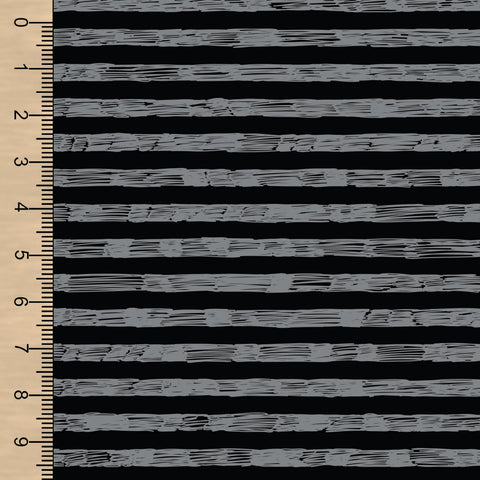 PREORDER Sketchy Stripe Grey on Black