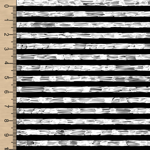 PREORDER Sketchy Stripe White on Black