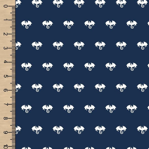 Dragons Navy Woven Cotton